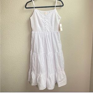Riley and Rae white midi spring dress